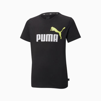 T-shirt nera da bambino Puma Essentials+ Two-Tone Logo, Abbigliamento Sport, SKU a762000011, Immagine 0